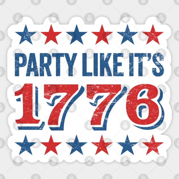 Vintage 4th of July Fun: Party Like It's 1776 Sticker by TwistedCharm